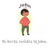 Illustration for 'John is standing here'